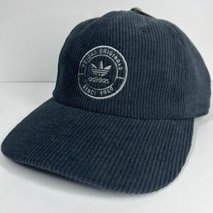 Adidas Originals Resort Corduroy Strapback Adjustable Fit Hat Black Granite OSFM